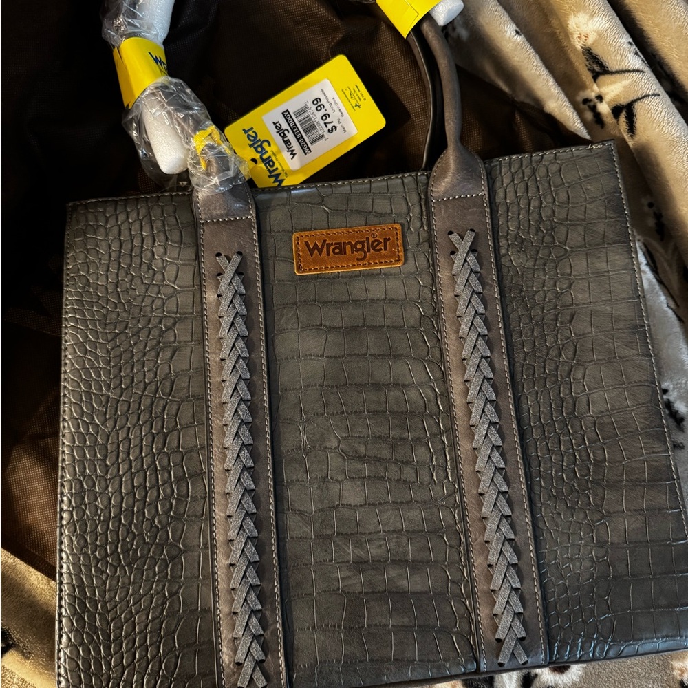 Wrangler Gray Crocodile-Embossed women's  Bag